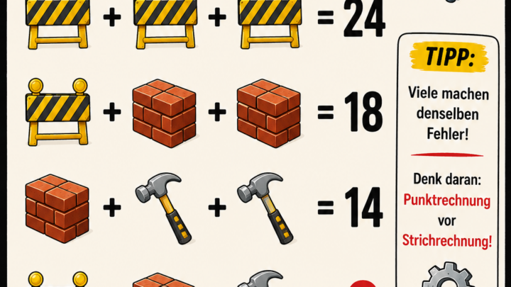Das Baustellen-Rätsel – findest du die richtige Zahl?