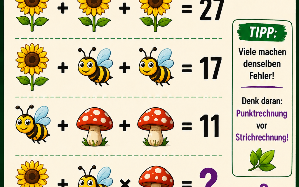 Das Garten-Rätsel – findest du die richtige Zahl?