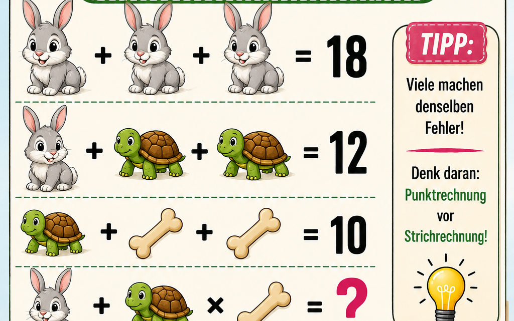 Das Haustier-Rätsel – findest du die richtige Zahl?