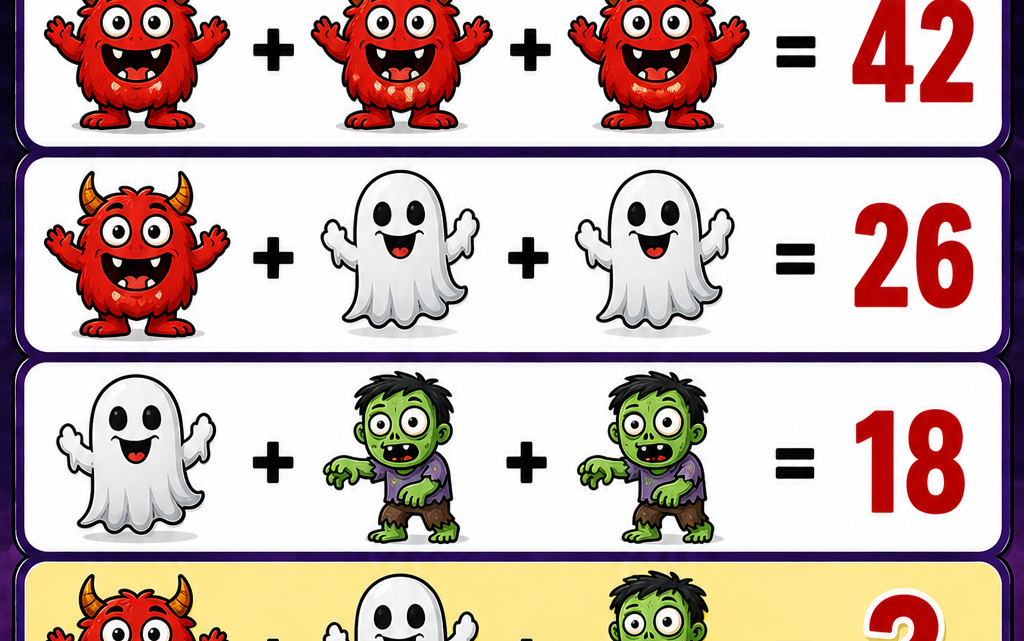 Das Monster-Rätsel – findest du den geheimen Wert?