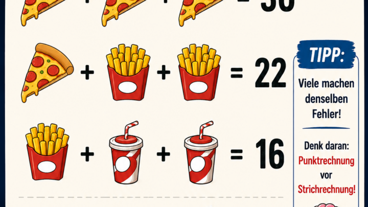 Das Pizza-Rätsel – findest du die richtige Zahl?