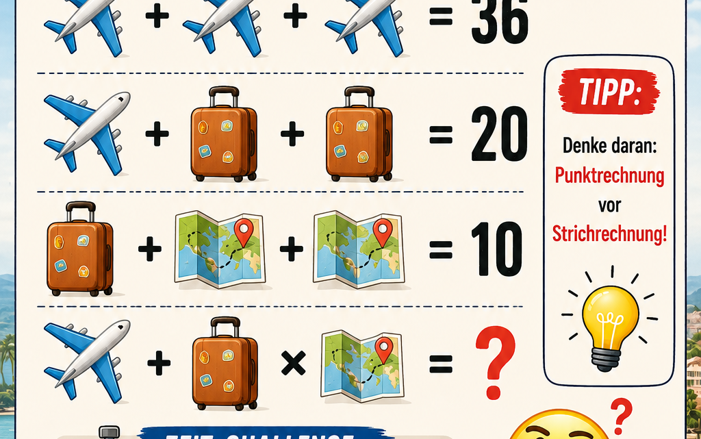 Das Reise-Rätsel – findest du die richtige Zahl?