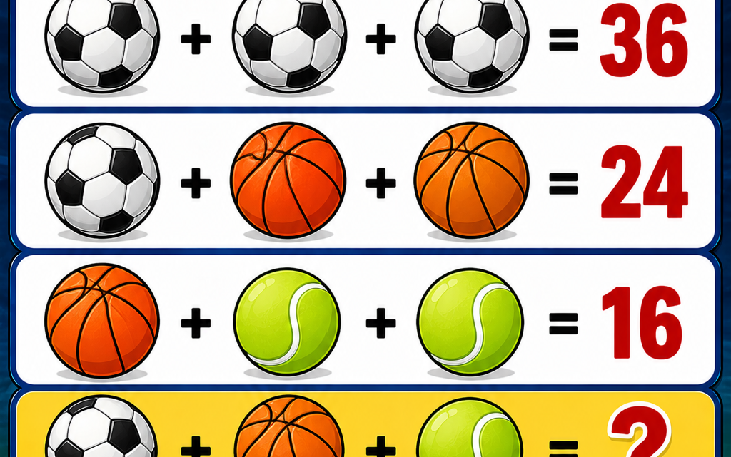 Das Sport-Rätsel – findest du den fehlenden Wert?
