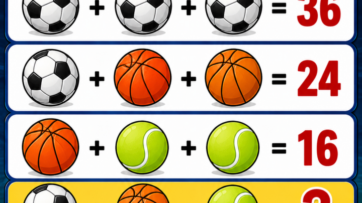 Das Sport-Rätsel – findest du den fehlenden Wert?