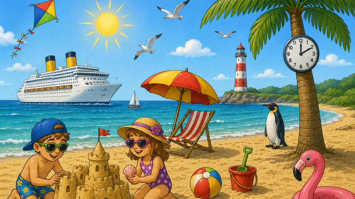 Finde den Fehler am Strand! Kannst du alle 6 Fehler entdecken?