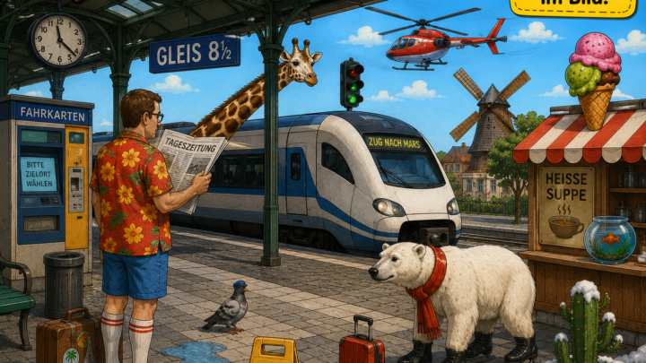 Finde den Fehler am verrückten Bahnhof! Kannst du alle 10 Fehler entdecken?
