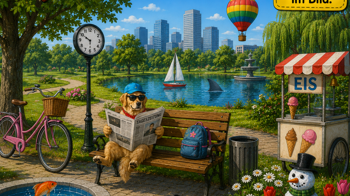 Finde den Fehler im verrückten Stadtpark! Kannst du alle 9 Fehler entdecken?