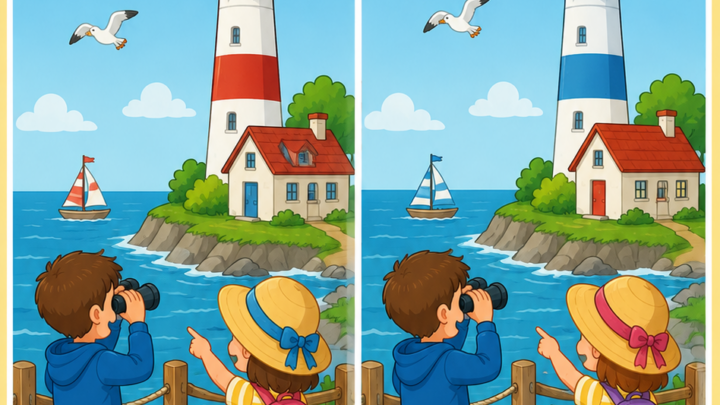 Finde die Unterschiede am Leuchtturm
