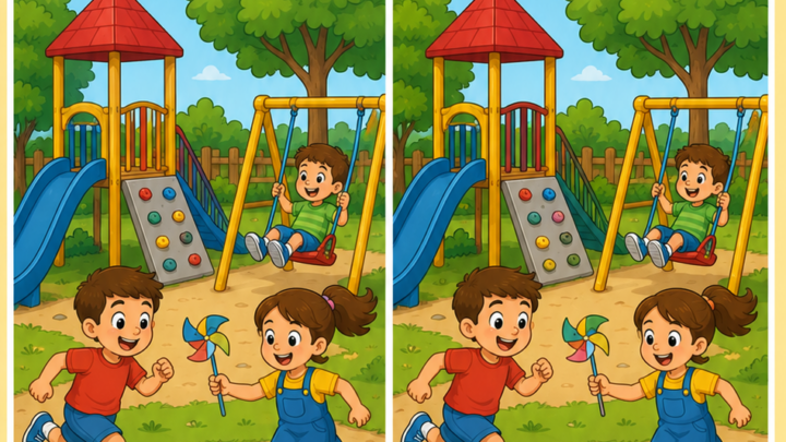 Finde die Unterschiede auf dem Spielplatz