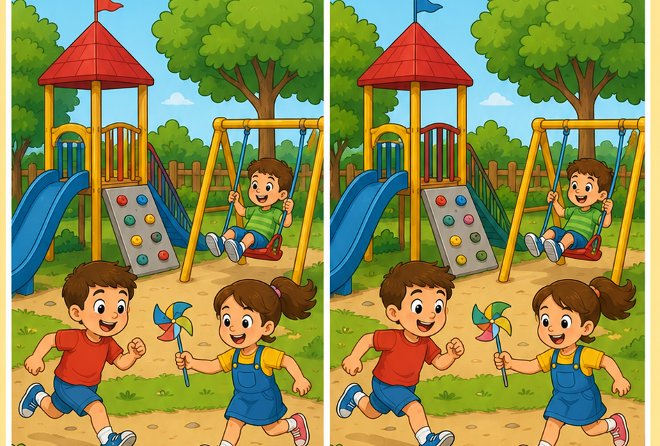 Finde die Unterschiede auf dem Spielplatz