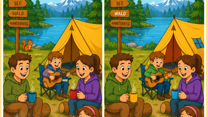 Finde die Unterschiede beim Camping