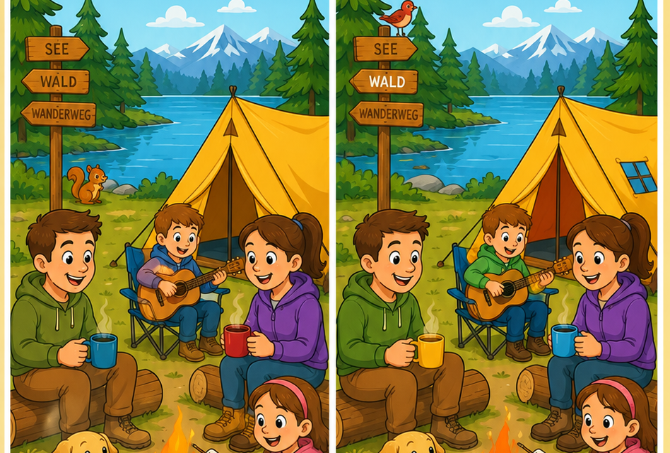 Finde die Unterschiede beim Camping