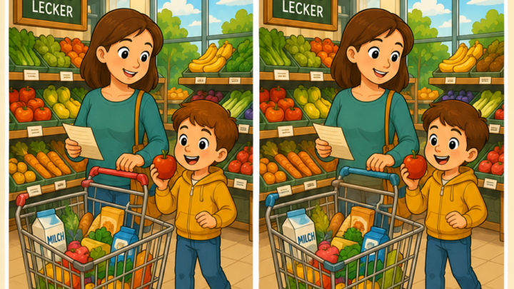 Finde die Unterschiede im Supermarkt