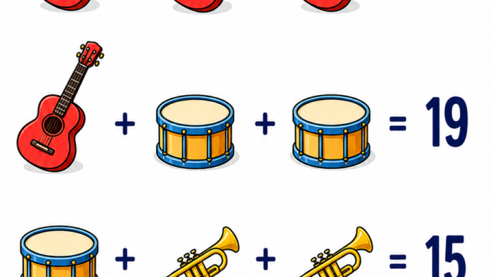 Musik-Bildrechenrätsel: Kannst du die letzte Aufgabe richtig lösen?