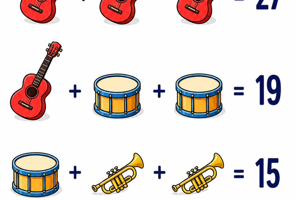 Musik-Bildrechenrätsel: Kannst du die letzte Aufgabe richtig lösen?
